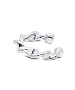 Wave Curved Silver Ear Cuff EC-1334
